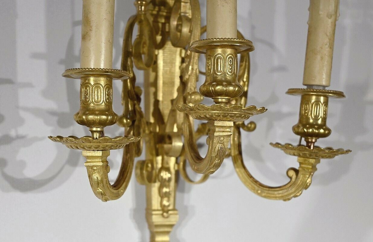 Pair Of Sconces, Louis XVI Style – 1st Part 19th Century photo vintage