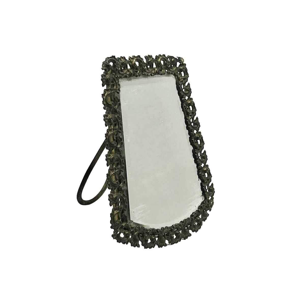 Antique French Gilt Brass Fretwork Bevelled Mirror   Bedroom Decor   Home Decor