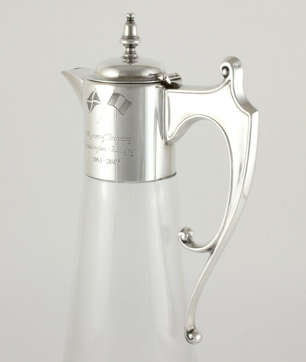 Silver & Glass Claret Jug. Haddington Scotland & Aubigny France. photo for sale