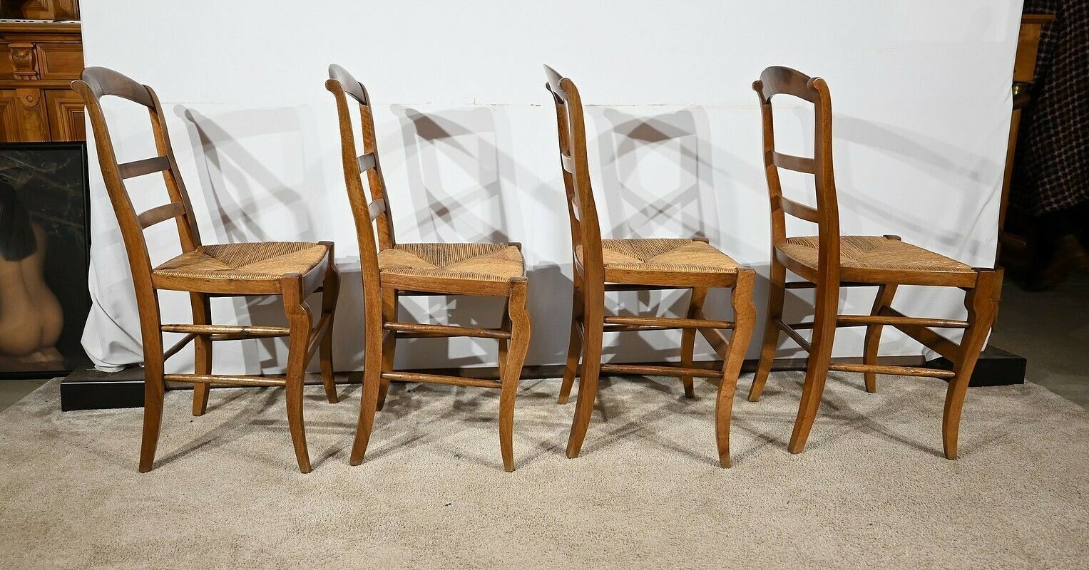 Suite Of 4 Restoration Chairs In Solid Walnut – 1st Part 19th Century photo furniture