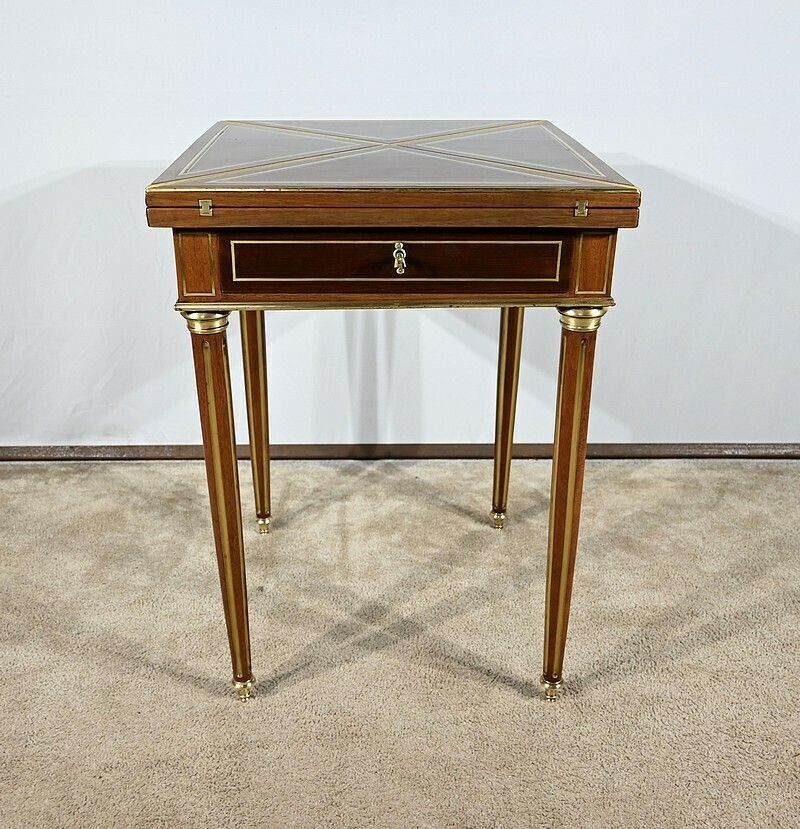 Mahogany Handkerchief Games Table, Louis XVI Style, Napoleon III Period – Mid 19th Century photo furniture