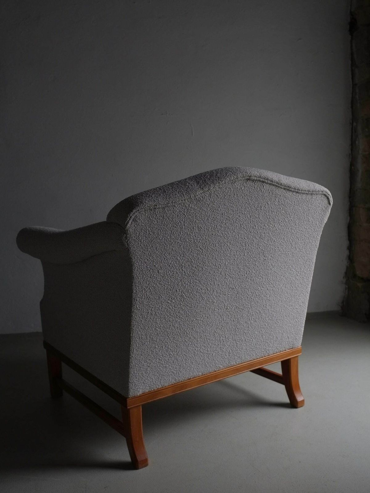 Gray Boucle Lounge Chair | Dedar Cotton | Sweden | Vintage photo buy