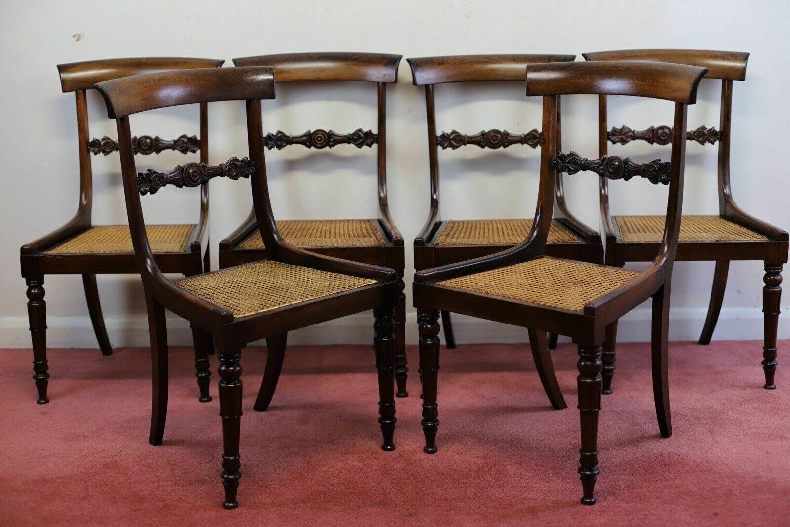 Beautiful Set Of Six William IV Rosewood Dining Chairs photo vinterior
