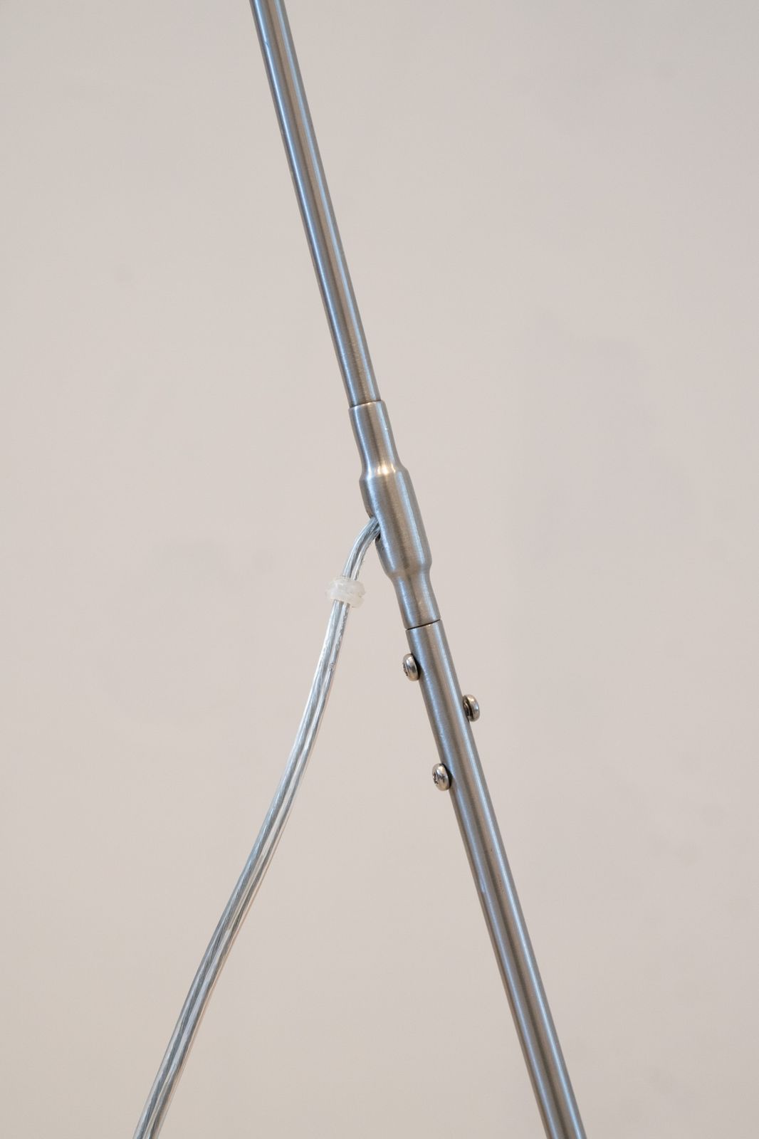Standard Lamp With Blue Shade With Green Interior Over Arched Shaft To A U Shape photo buy