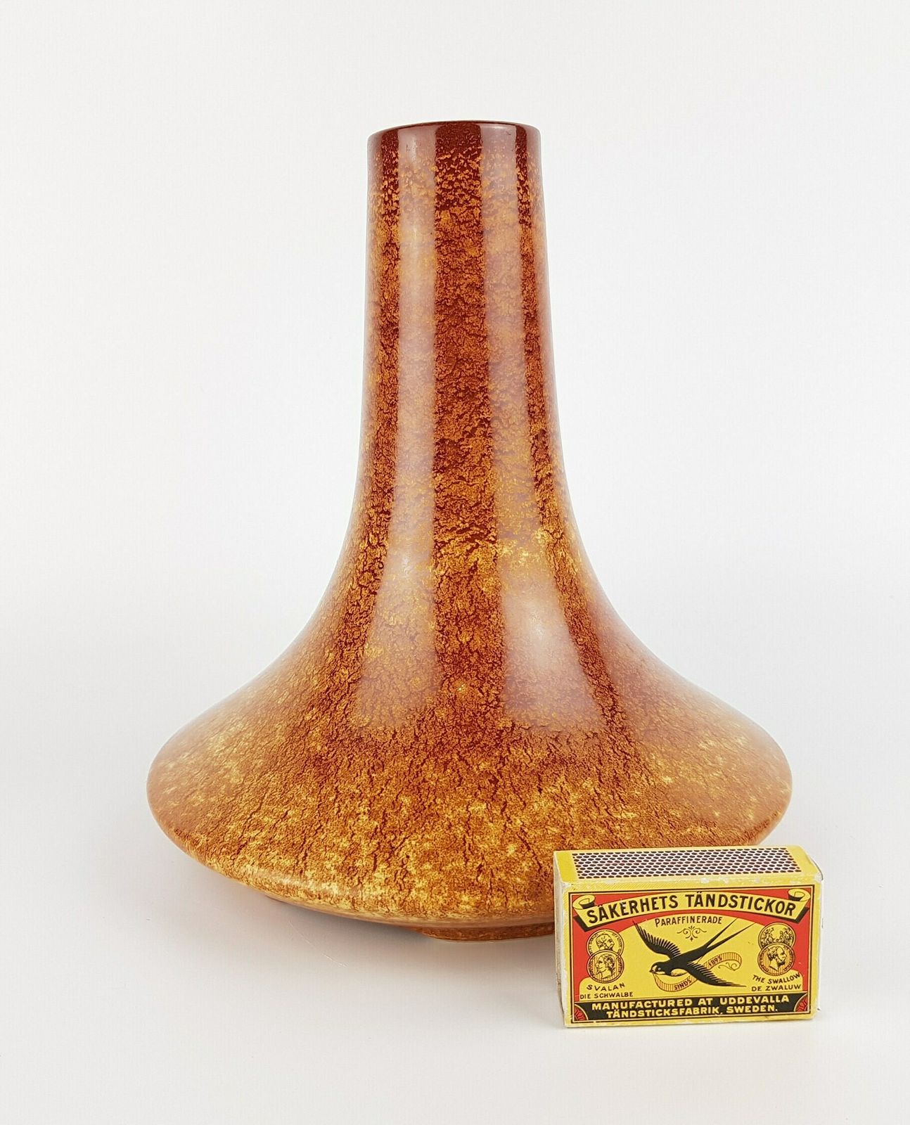 Vintage Bertoncello Brown Vase With Dark Screziato Glaze, Made In Italy 1970s photo furniture