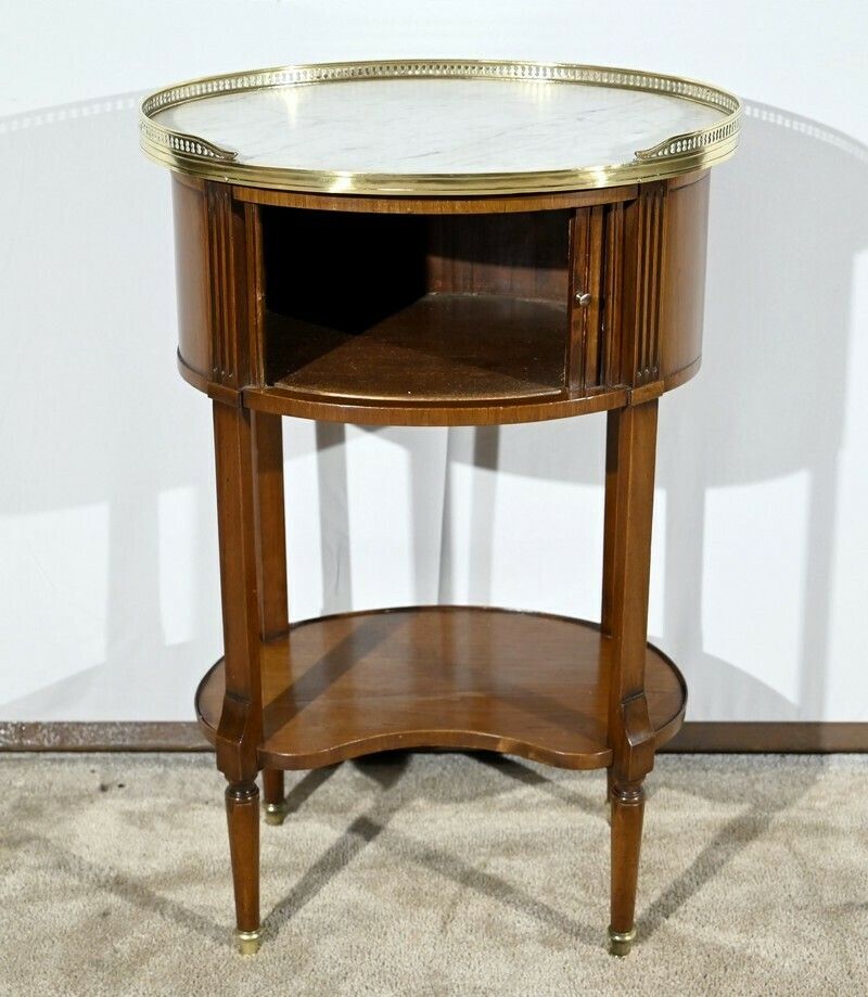 Small Mahogany Drum Table, Louis XVI Style – Early 20th Century photo Furniture
