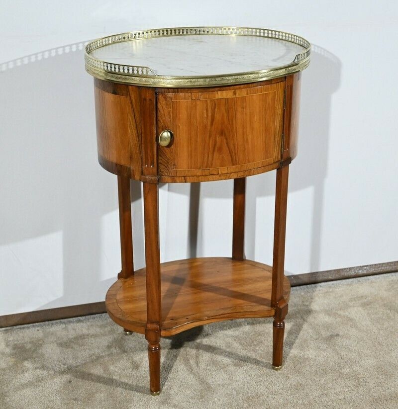 Small Tambour Table In Walnut And Mahogany, Louis XVI Style – 2nd Part 19th photo furniture
