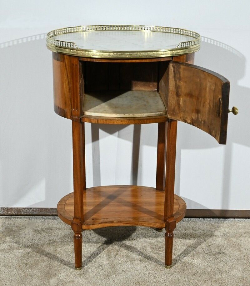 Small Tambour Table In Walnut And Mahogany, Louis XVI Style – 2nd Part 19th photo Furniture