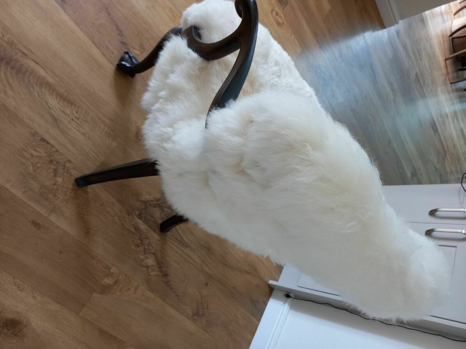 photo for sale Newly Re Upholstered Sheepskin Chair