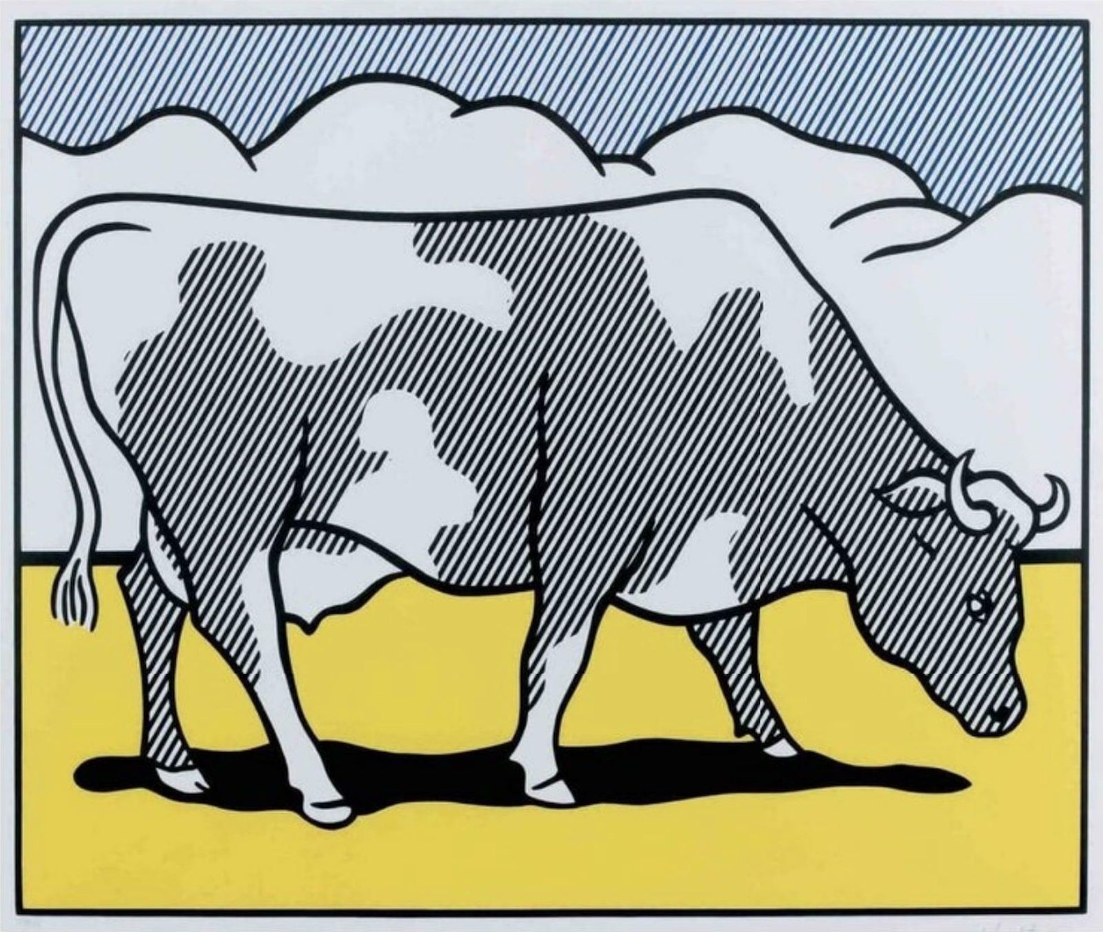 Roy Lichtenstein Cow Going Abstract By Roy Lichtenstein (After) 1980
