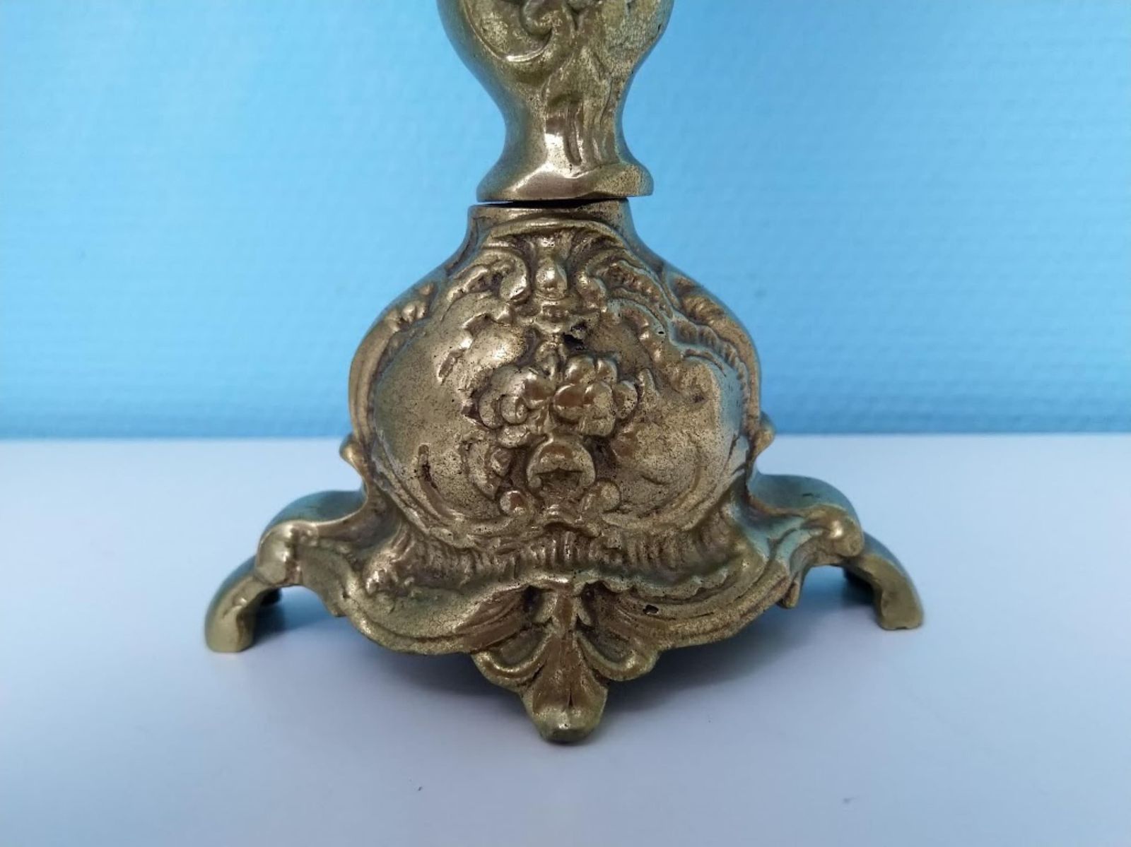 Baroque Gilded Bronze Candelabra With Snuffer 5 Candles Centerpiece, Fireplace Gold Candelabra Christmas, Wedding Candle Holder photo 225.0