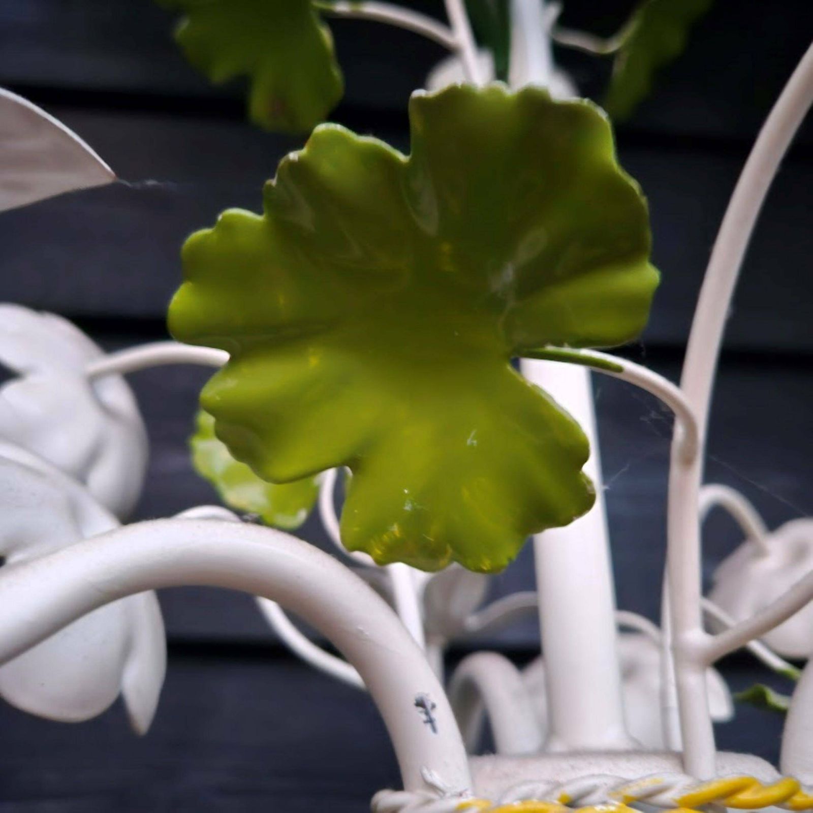 French Tole Chandelier Flowers Pink And Yellow With Green Leaves 3 Arms, Girl Room Chandelier, Nursery Chandelier photo 201.0