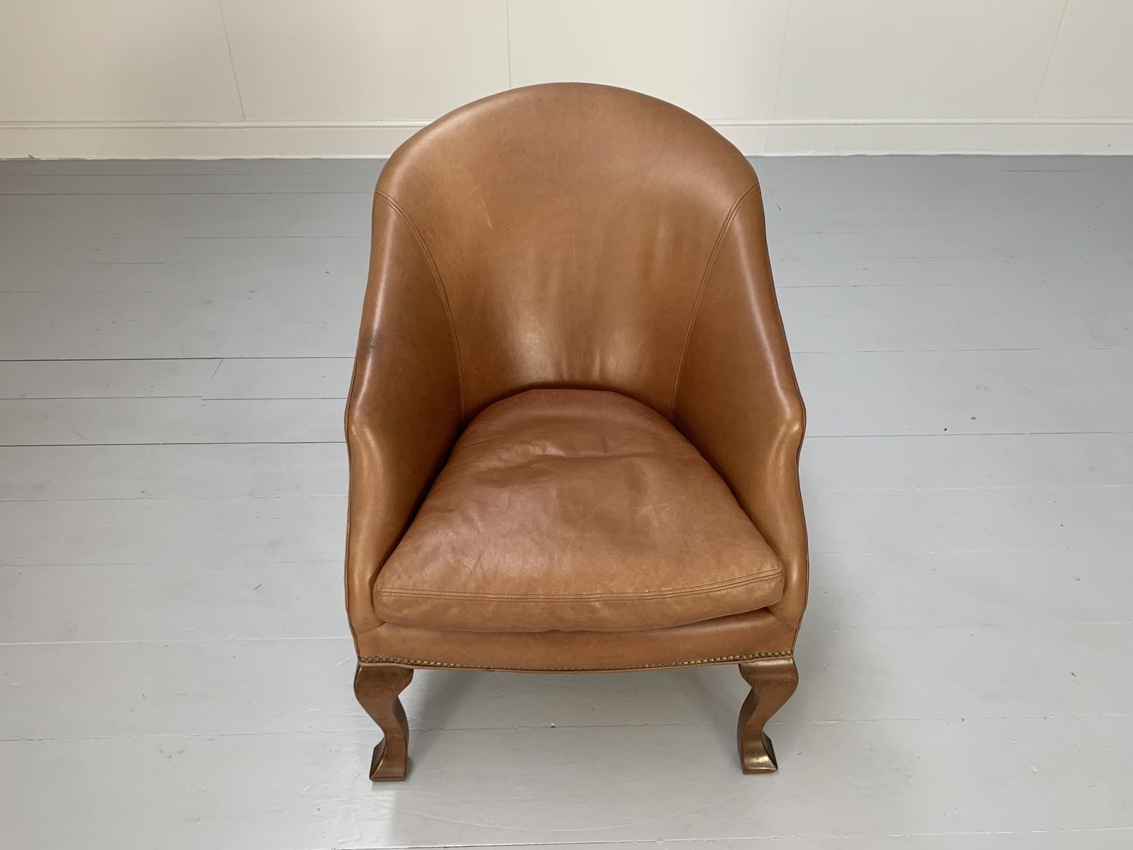 Ralph Lauren “Beldon” Armchair – In Tan Brown Saddle Leather photo vinterior