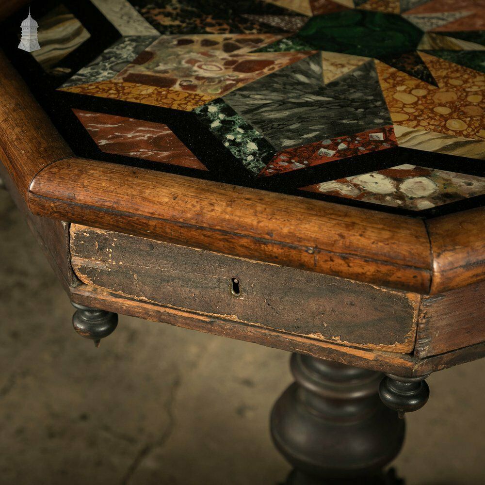 Specimen Table, Hand Painted 19th C Hardwood And Glass photo buy