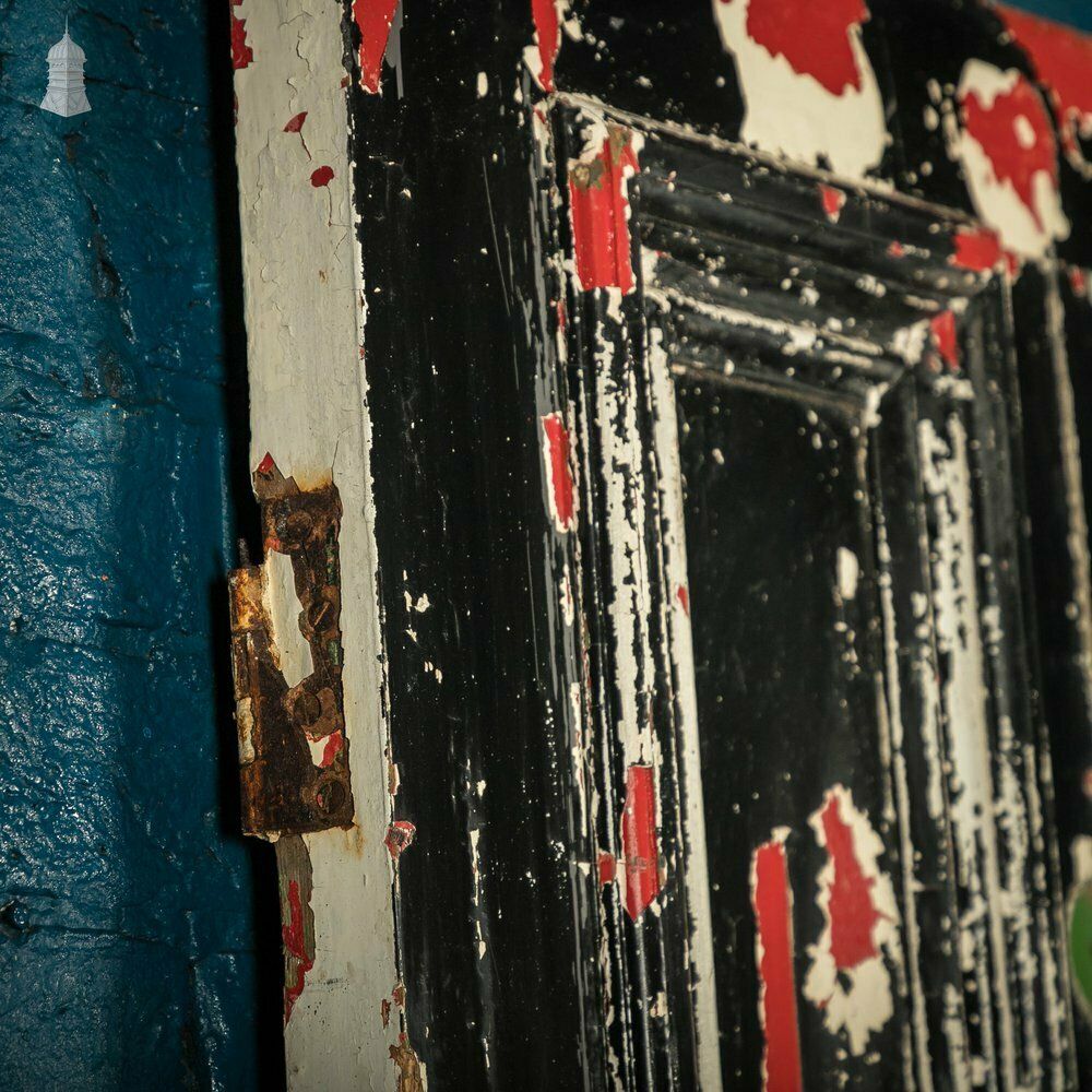 photo for sale Pine Panelled Door, 5 Raised Panel Mouldings, Panel Distressed Paint Finish