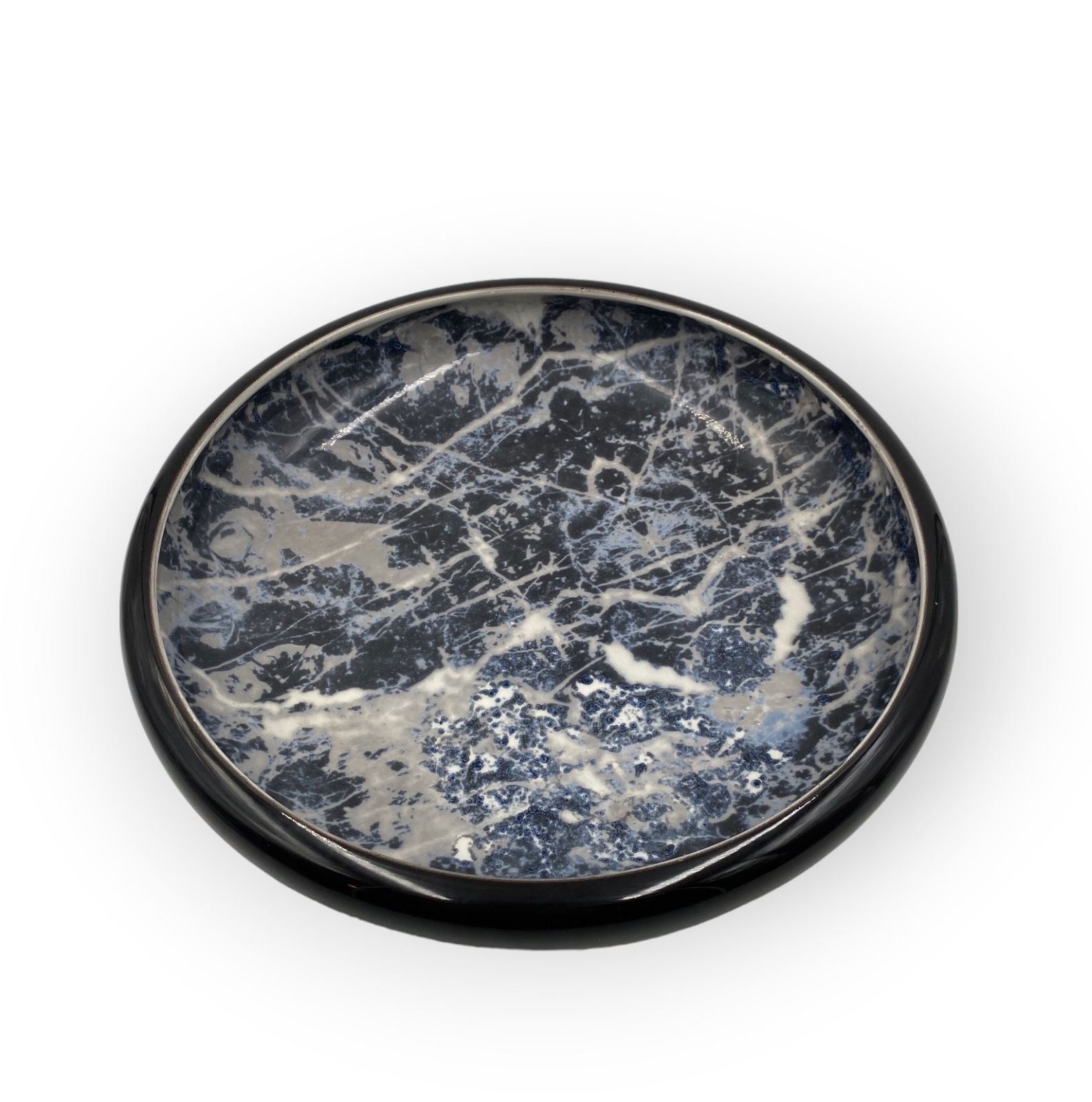Alvino Bagni, Black Marbled Ceramic Centerpiece / Vide Poche, Ca. 1970 photo buy