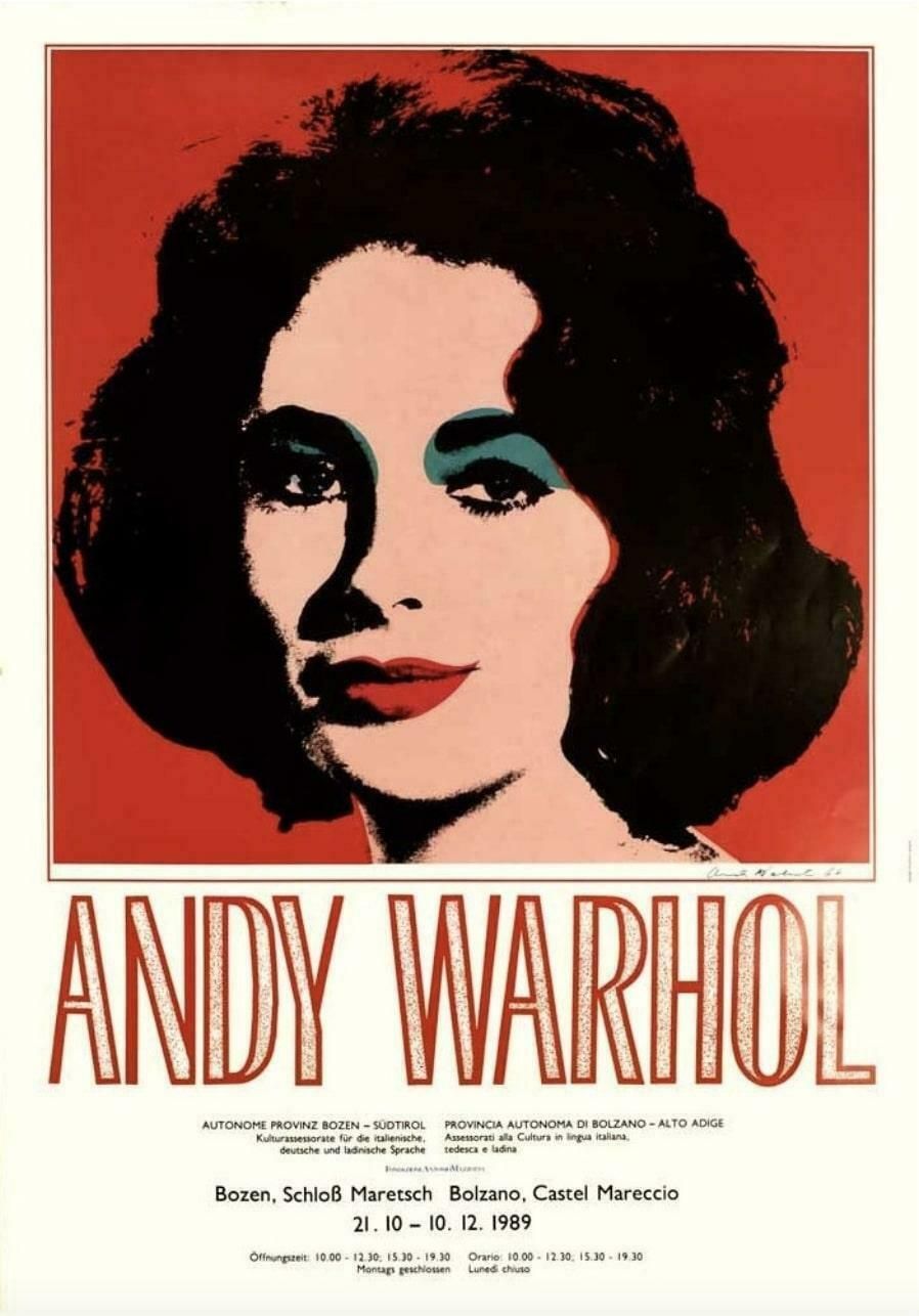 Andy Warhol Elizabeth Taylor By Andy Warhol, Original Poster Print 1989