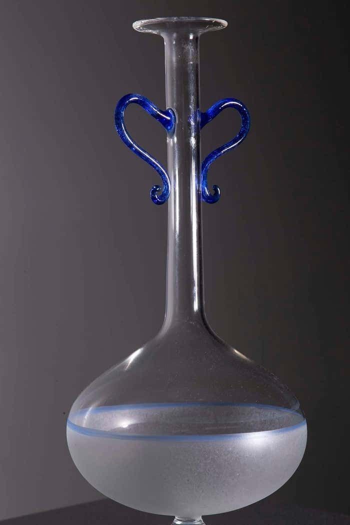 Antique Italian Murano Blown Glass Vase Blue photo 1576.0