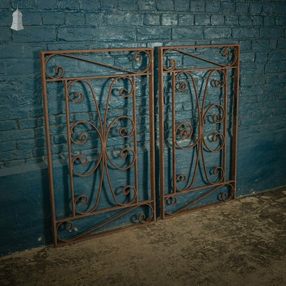 Railing Panels Pair Of Wrought Iron Scroll Design Gate Panels photo furniture