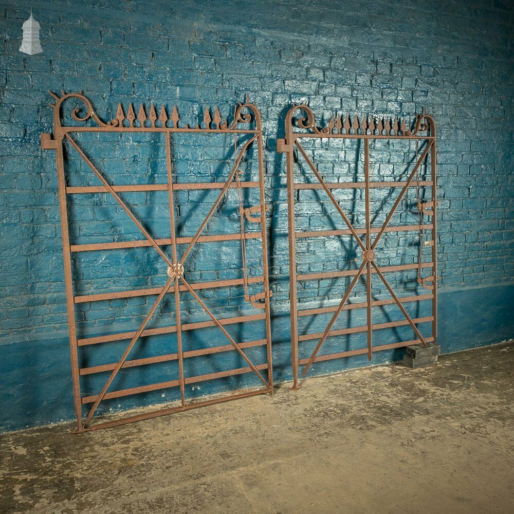 2940.0 Equestrian Estate Gates, Pair Of 18th C Wrought Iron Spearhead Design Gates photo