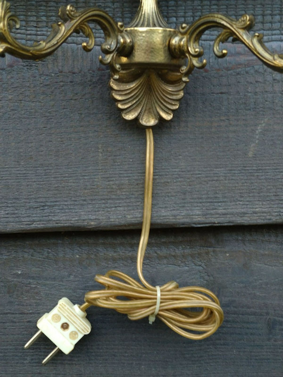 Double Gold Sconce Louis XVI With Cord And Plug In, Gilded Bronze Wall Lamp, Gilt Sconce, Ormolu Sconce photo vinterior