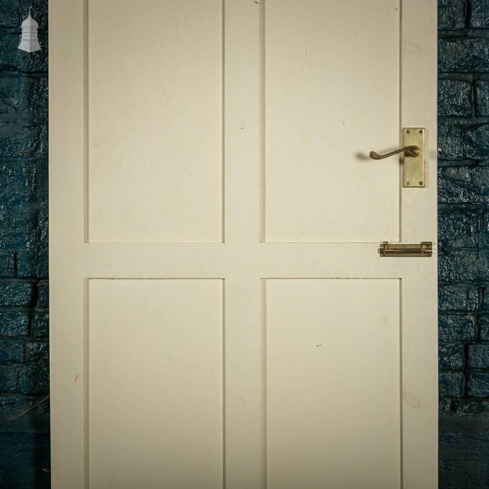 Shaker Style Door, 4 Panel White Painted Pine photo for sale