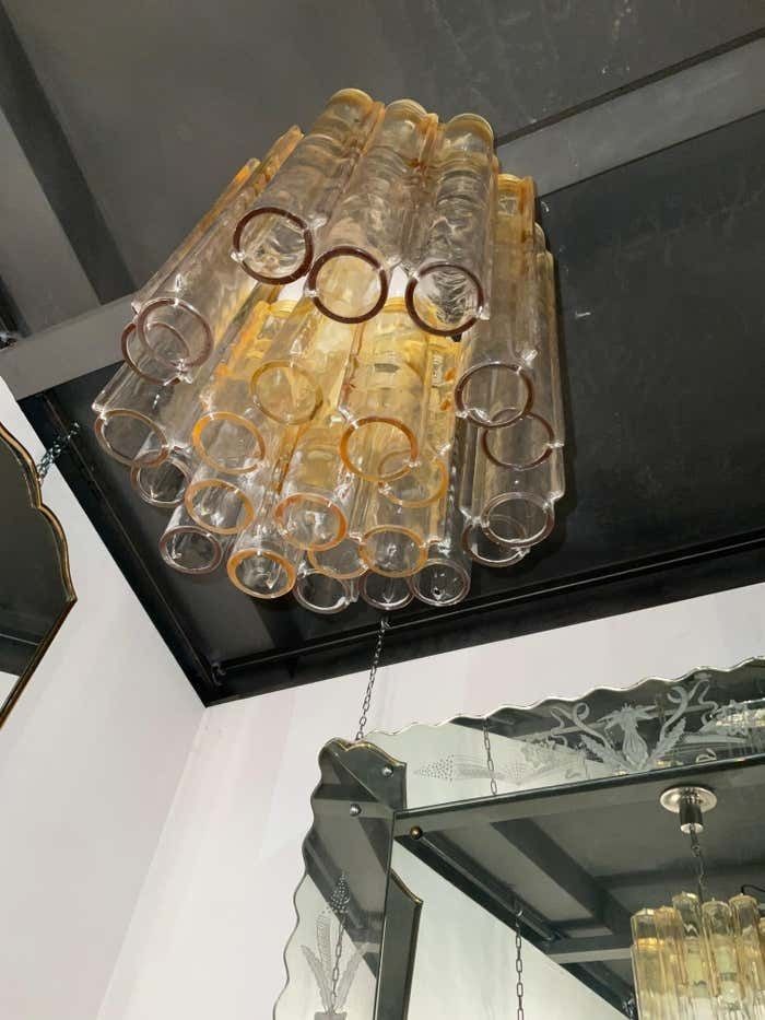 Lighting Venini   Ludovico Diaz De Santillana   Calze Model Chandelier   Murano 1970 photo