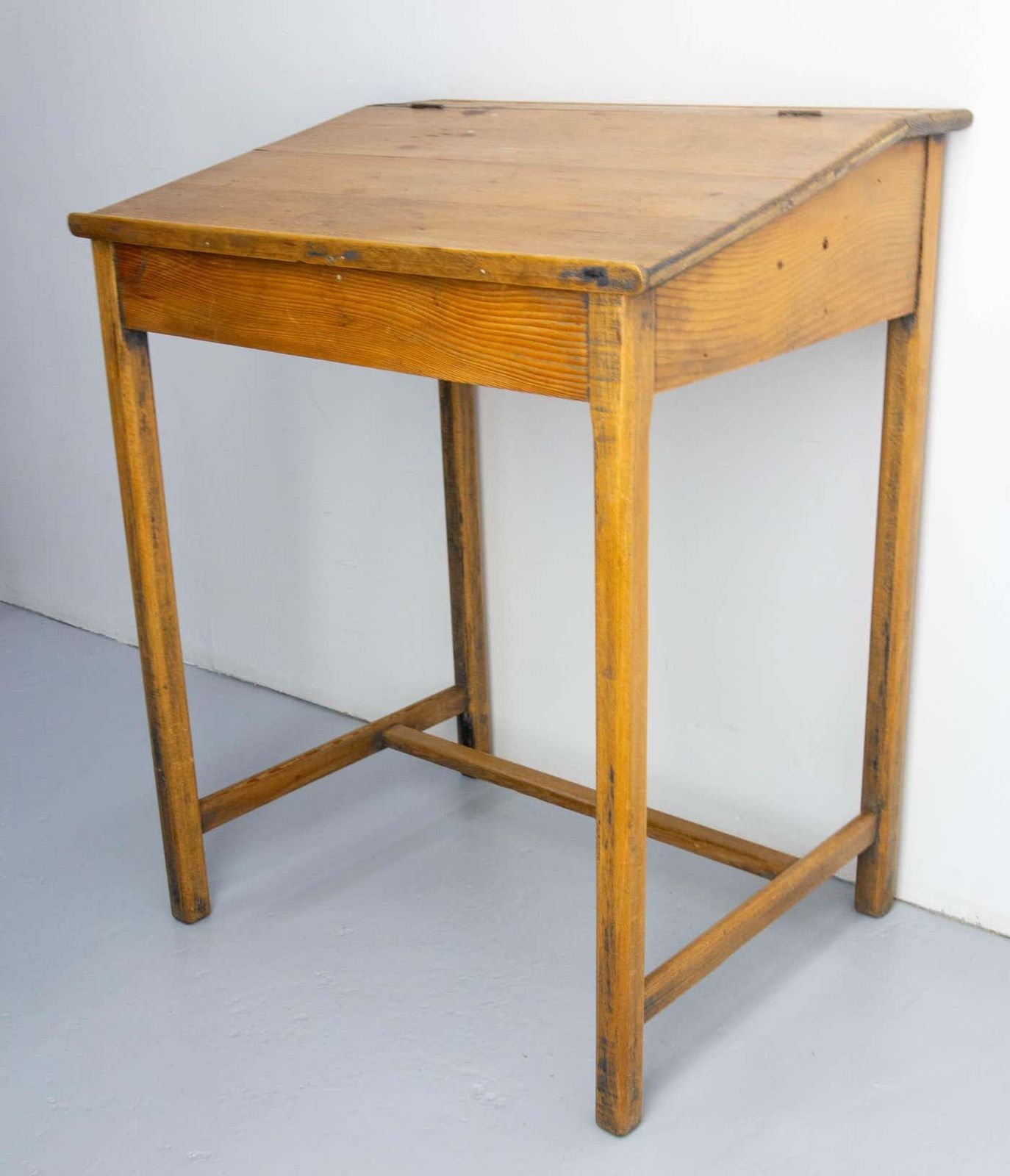 Student Pine Writing Table Slant Top Desk France, Early 20th C photo Furniture