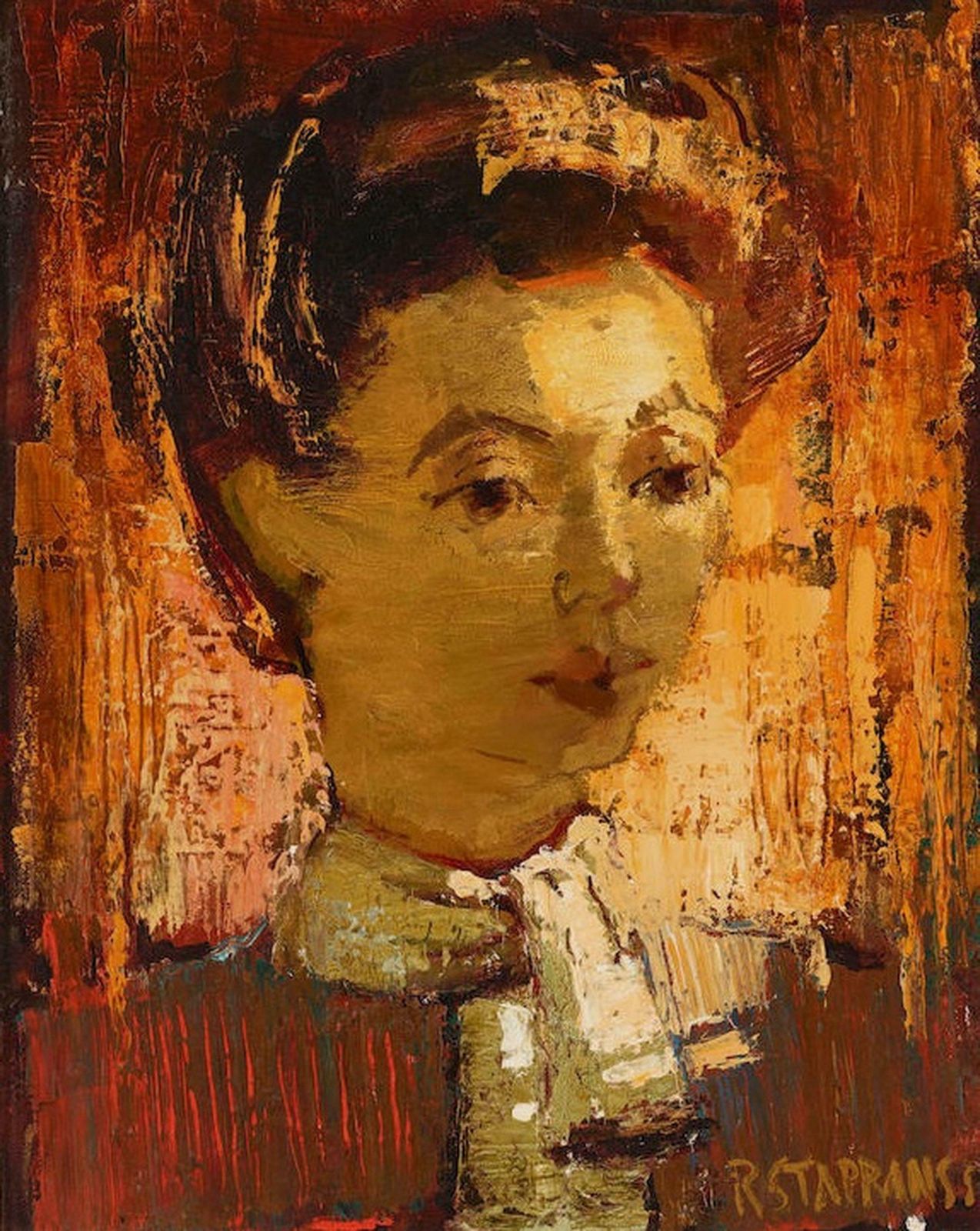 Raimonds Staprаns Woman Portrait. 1955, Oil On Canvas,  1955