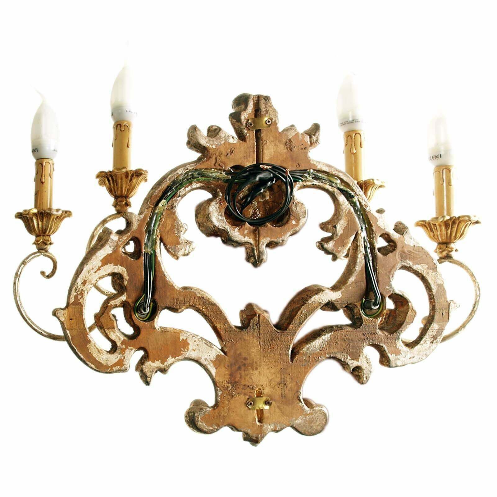 Pair Of Carved And Gilded Wood Ornamental Sconces Testolini Freres Venetian Work photo furniture