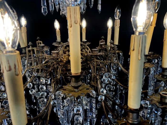 Majestic Bohemian Chandelier. Wien 1930s photo vinterior