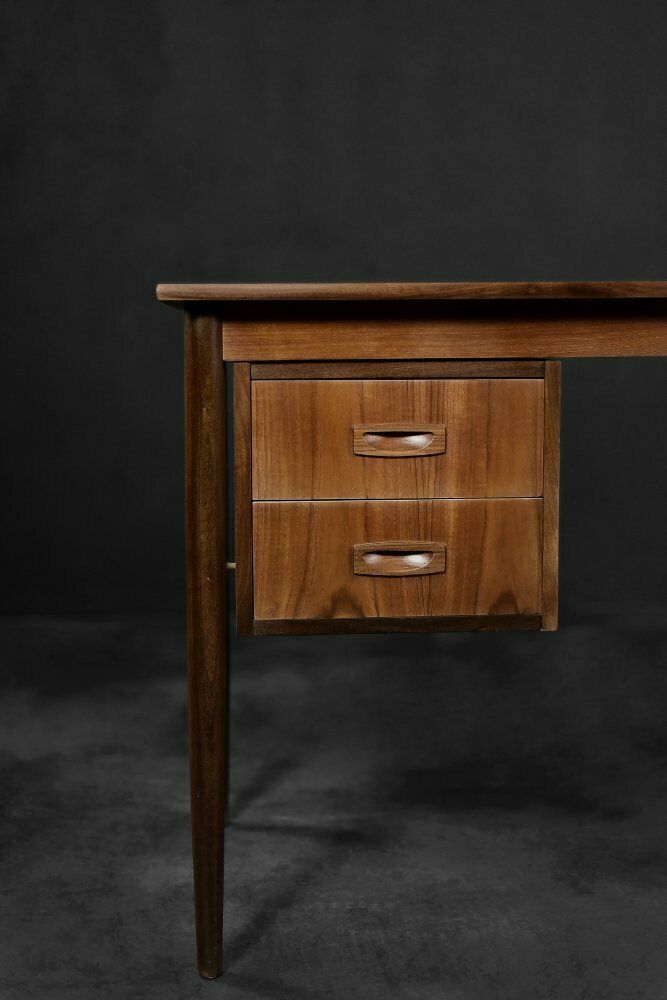 Vintage Scandinavian Teak Desk With Drawers, 1960s photo for sale