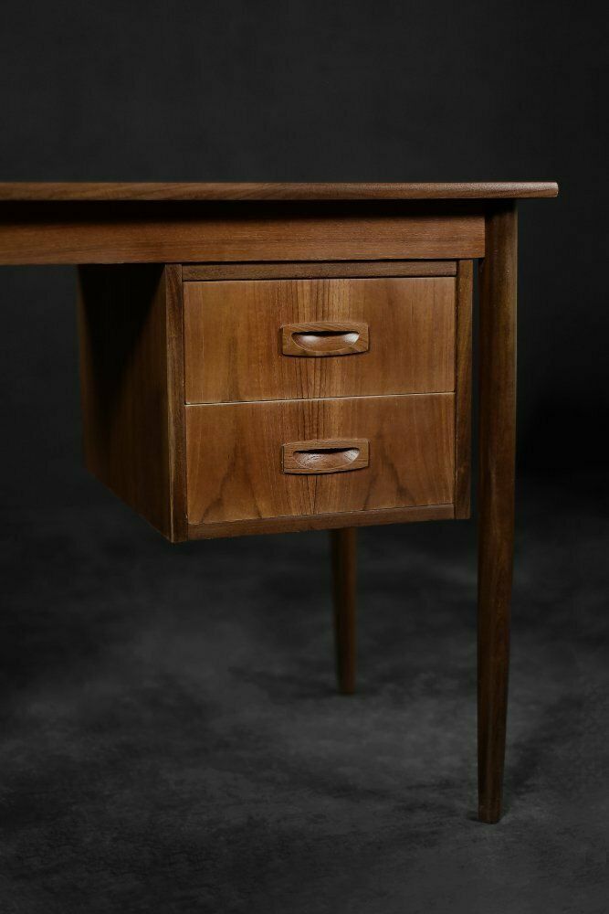 photo buy Vintage Scandinavian Teak Desk With Drawers, 1960s