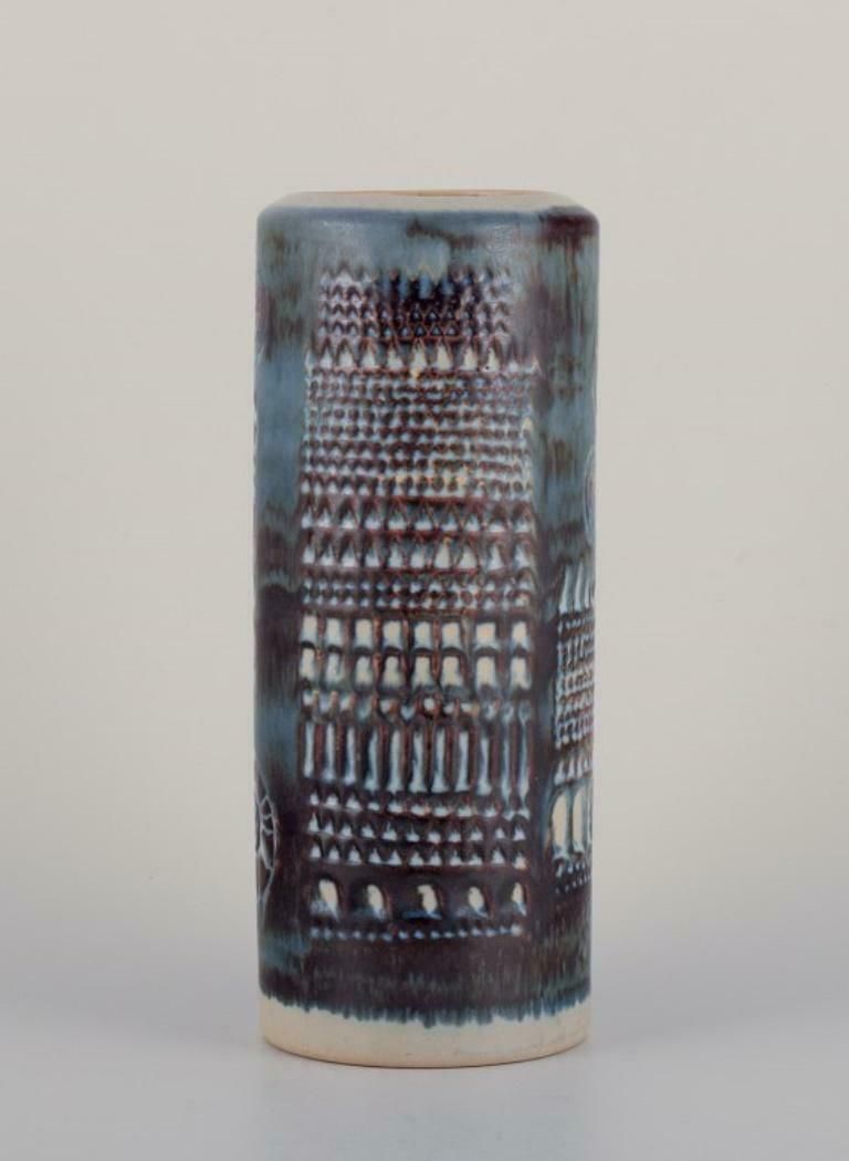 Olle Alberius For Rörstrand, Sweden. "Kraka" Ceramic Vase In Modernist Style. photo Home Decor