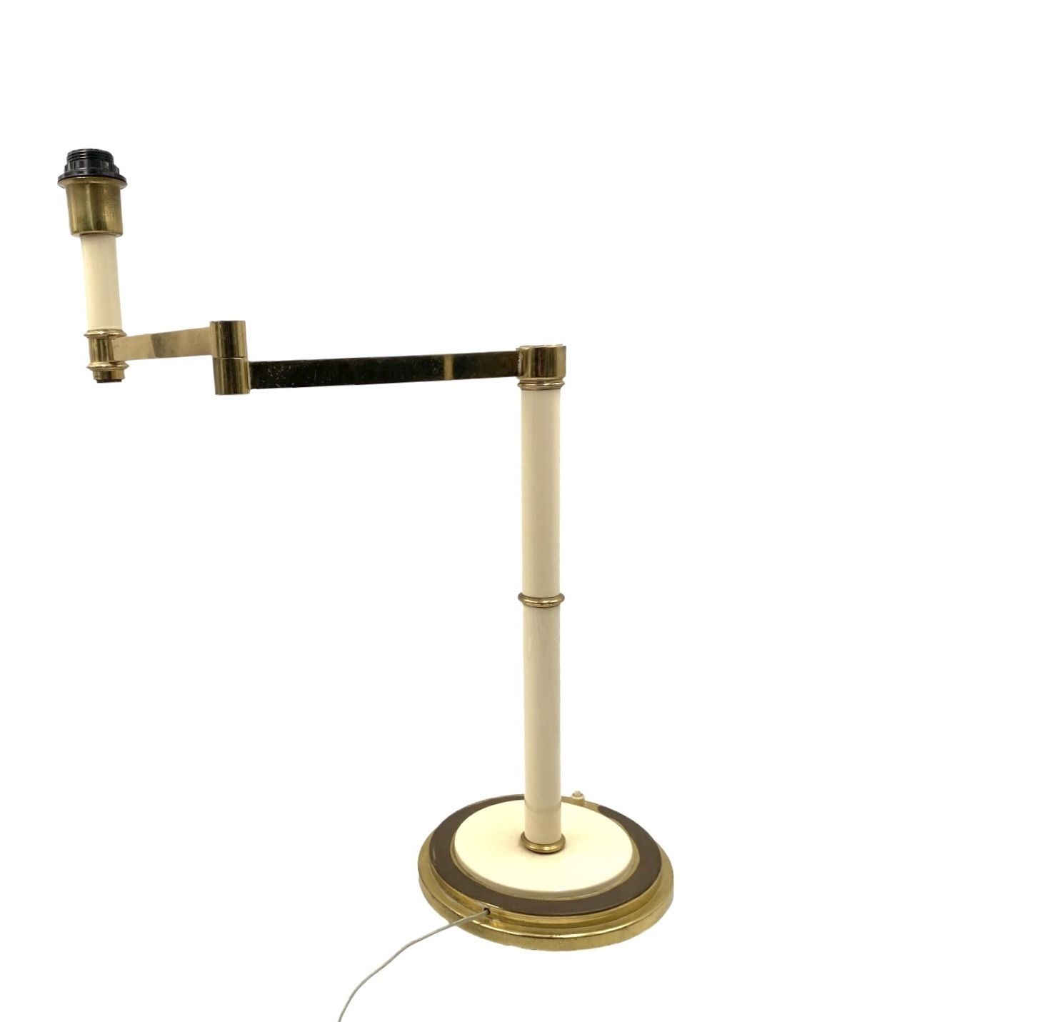 Hollywood Regency Brass Table Lamp, Tommaso Barbi Italy 1970 photo Lighting