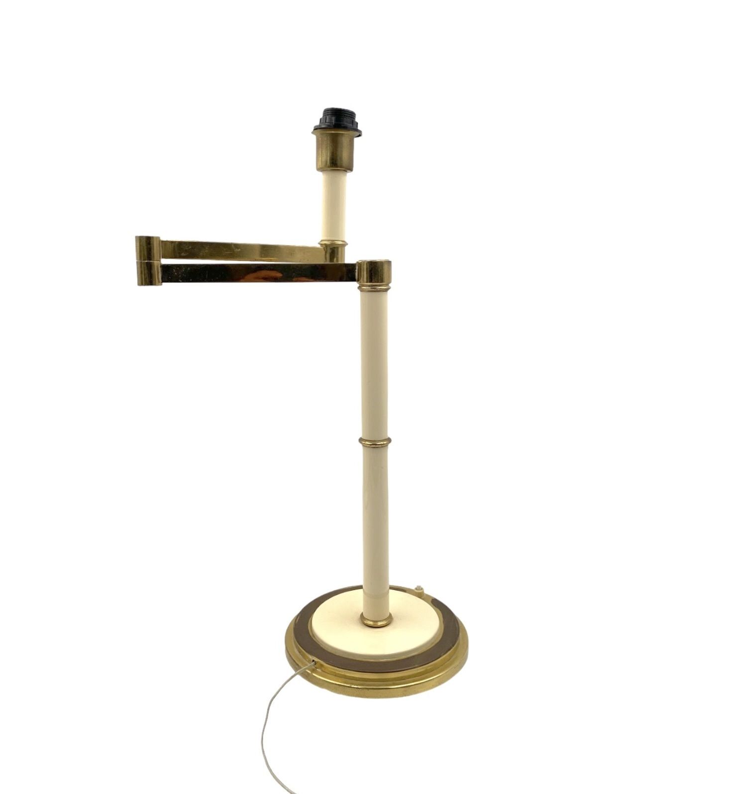 Lighting Hollywood Regency Brass Table Lamp, Tommaso Barbi Italy 1970 photo