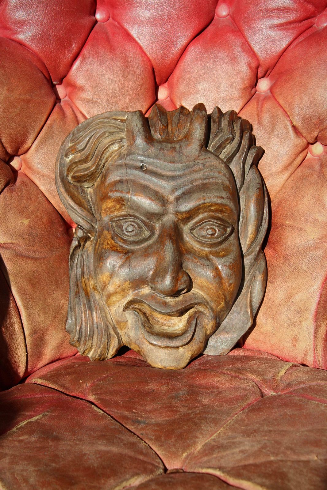 Late 19th/Early 20th Century Carved Hannya Noh Devil Mask Curio photo vinterior