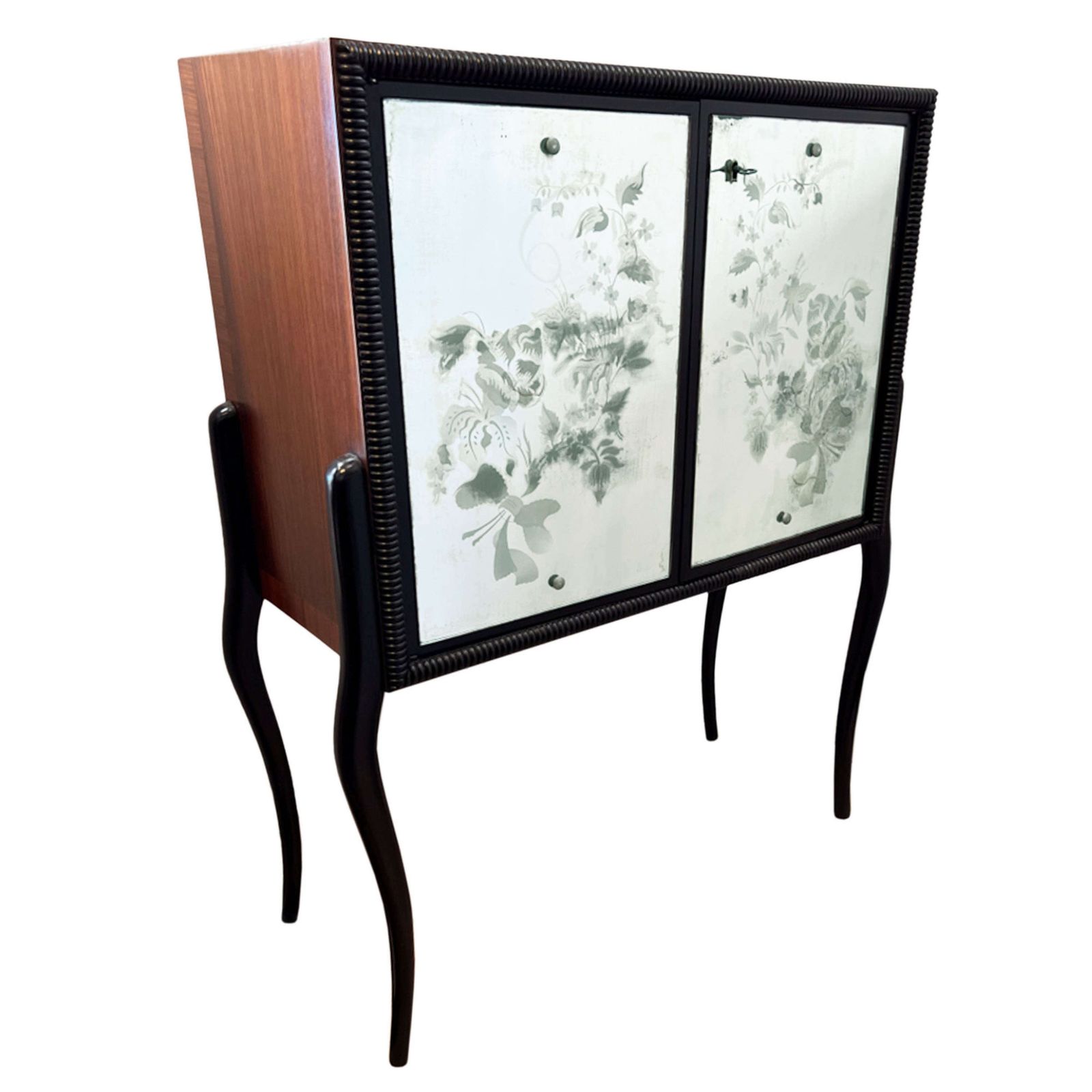 French Midcentury Cocktail Cabinet With Glass Interior photo furniture