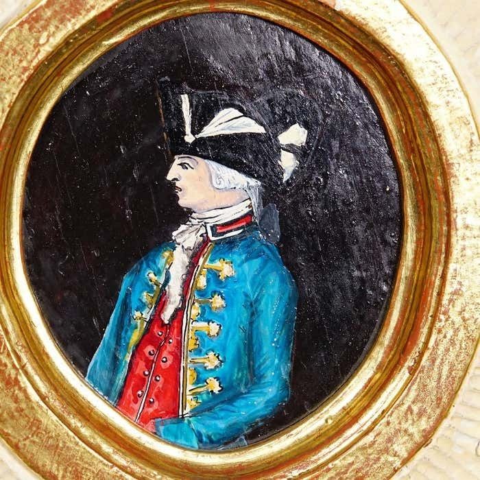 Set Of Three Vintage Paintings With People In Rococo Costumes photo vintage