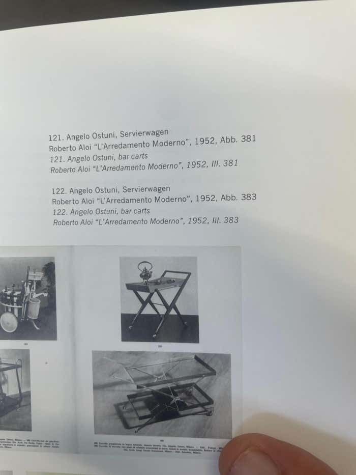Rare Italian Bar Cart By Angelo Ostuni Vintage, Published photo vinterior