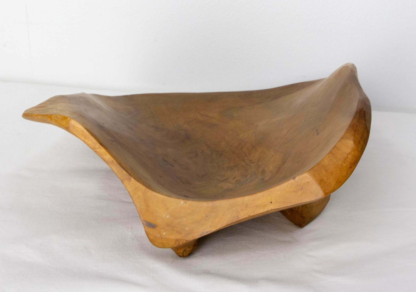 photo for sale French Olive Wood Sculpture Flying Goose & Vide Poche Reversible Objet, C 1970