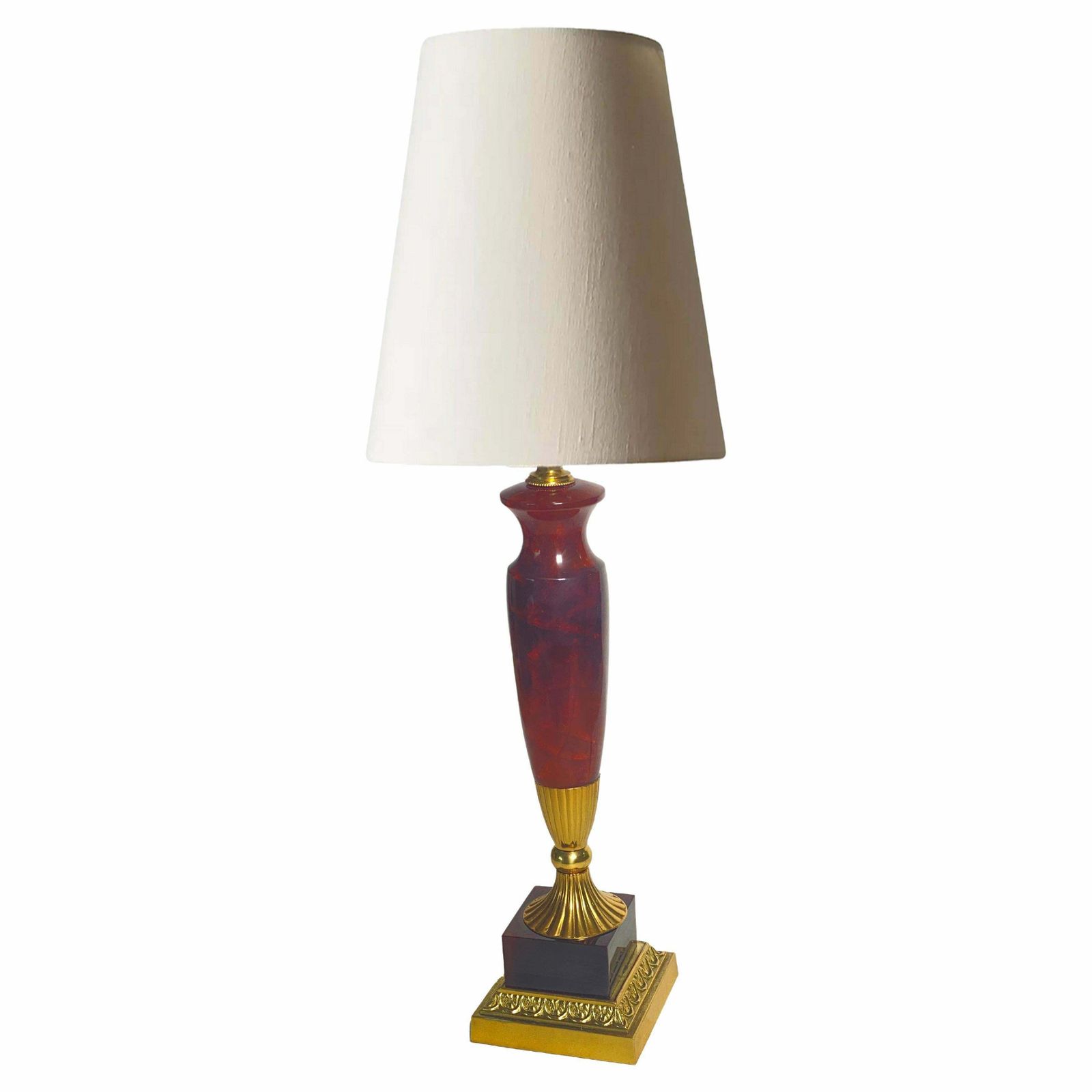 Table Lamp In Crakled Resin Fractal And Gilt Metal, France, 1970 £393.03