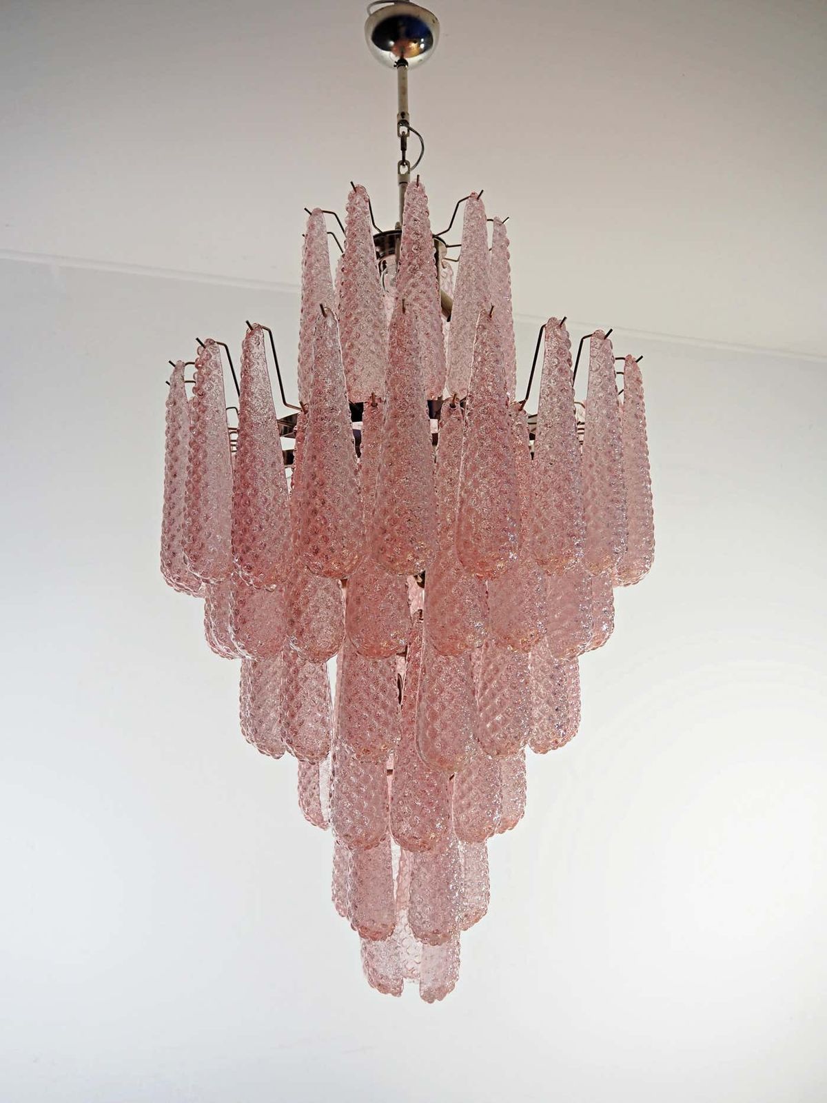 Italian Pink And White Petal Chandeliers, Murano photo furniture