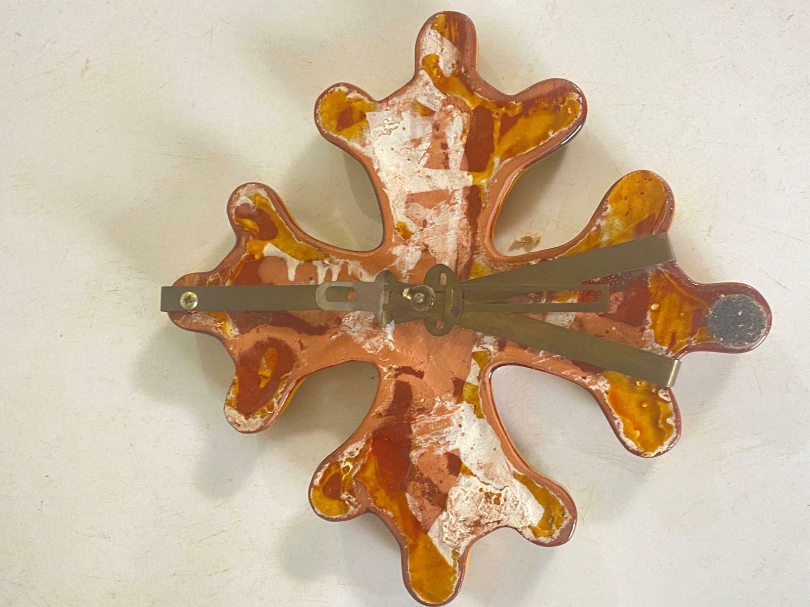 Wall Decoration In Ceramic Representing A Cross Yellow And Green Colors 20th photo buy