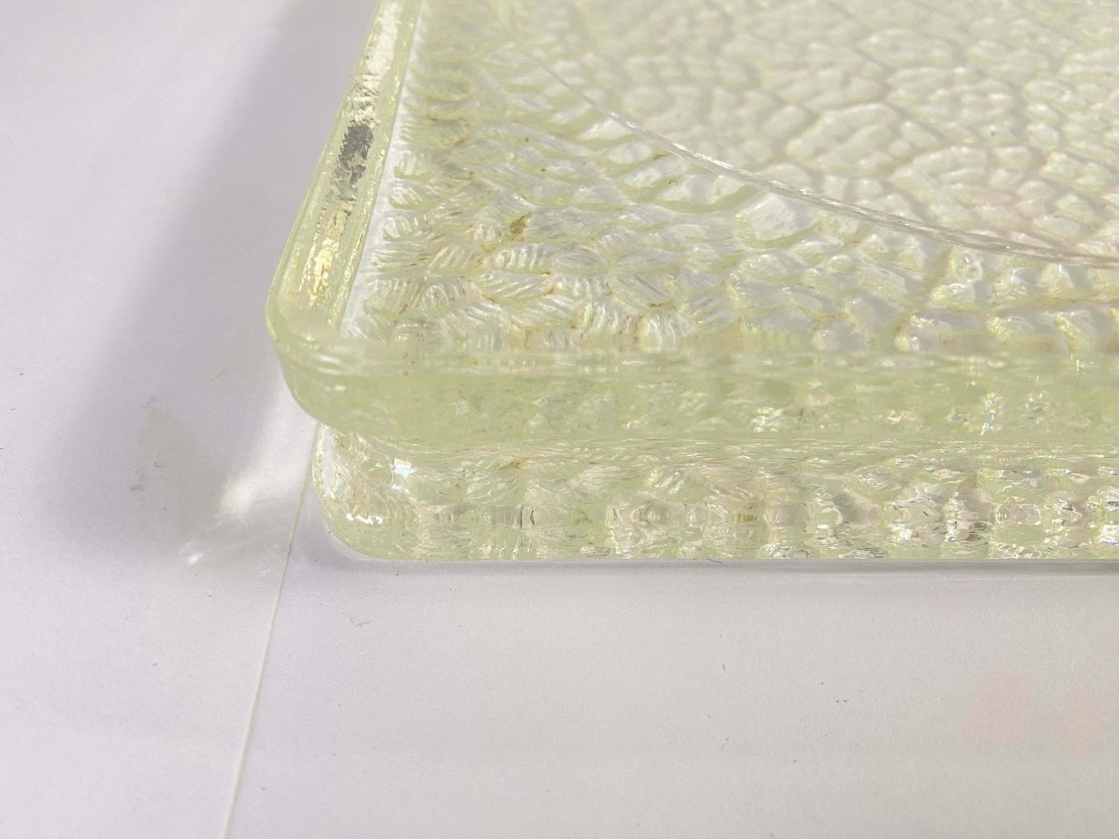 photo buy Large Vide Poche Or Ashtray In Glass, Geometrical Patterns France, Circa 1970
