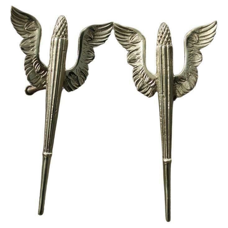Pair Of 1930 Italia Futuriste Wing Handles In Solid Polished Brass