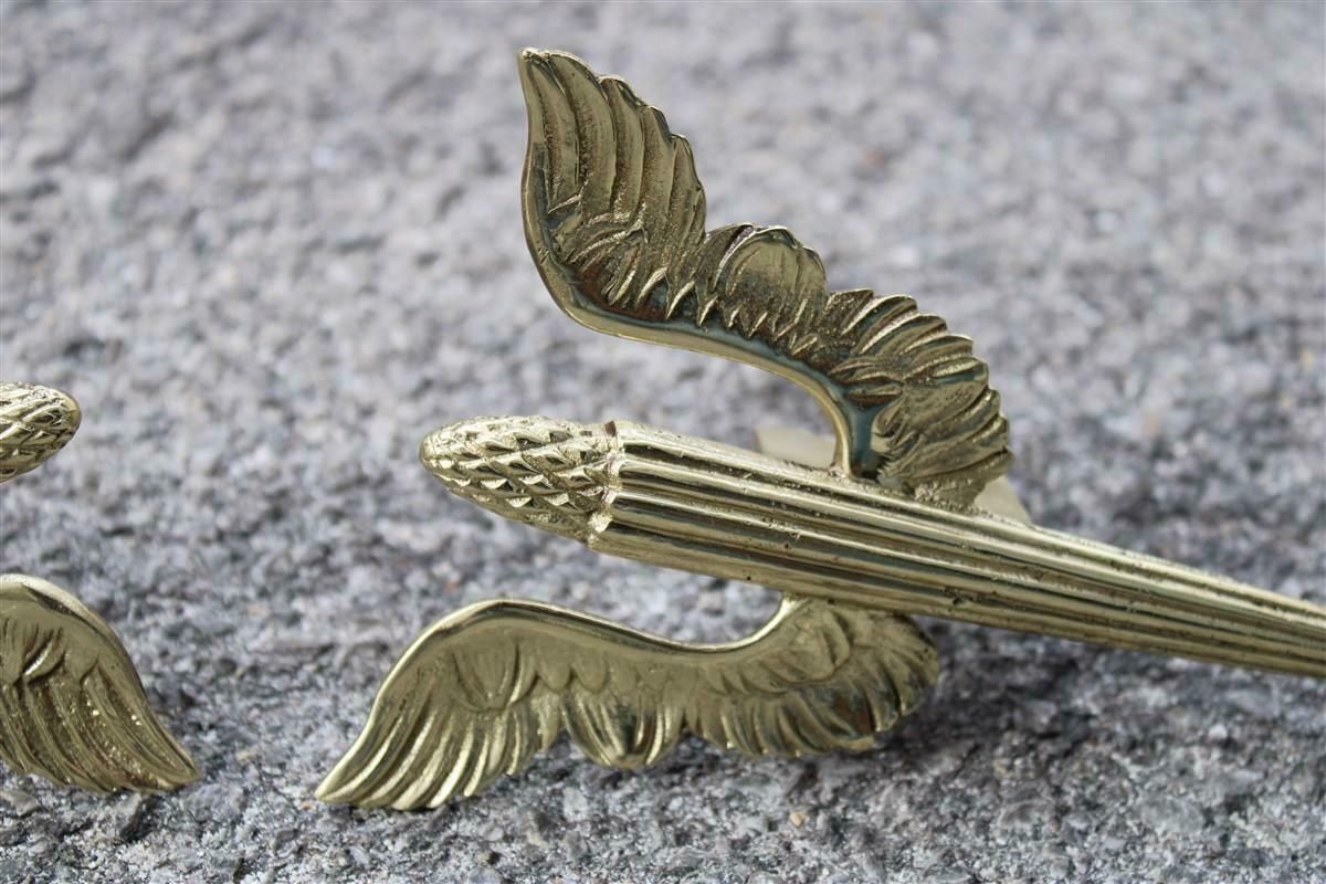 Pair Of 1930 Italia Futuriste Wing Handles In Solid Polished Brass photo 1983.0