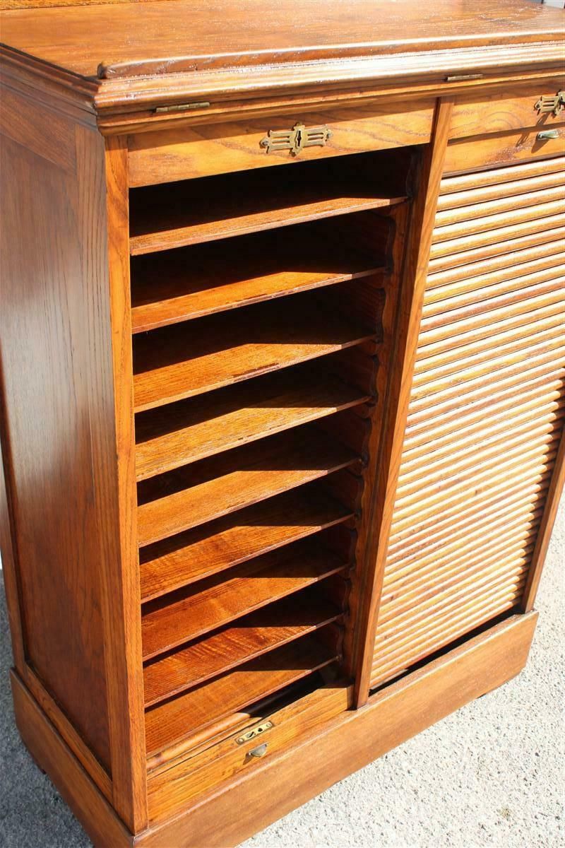 photo furniture Rare Art Nouveau Chestnut Document Cabinet 1910 Italy