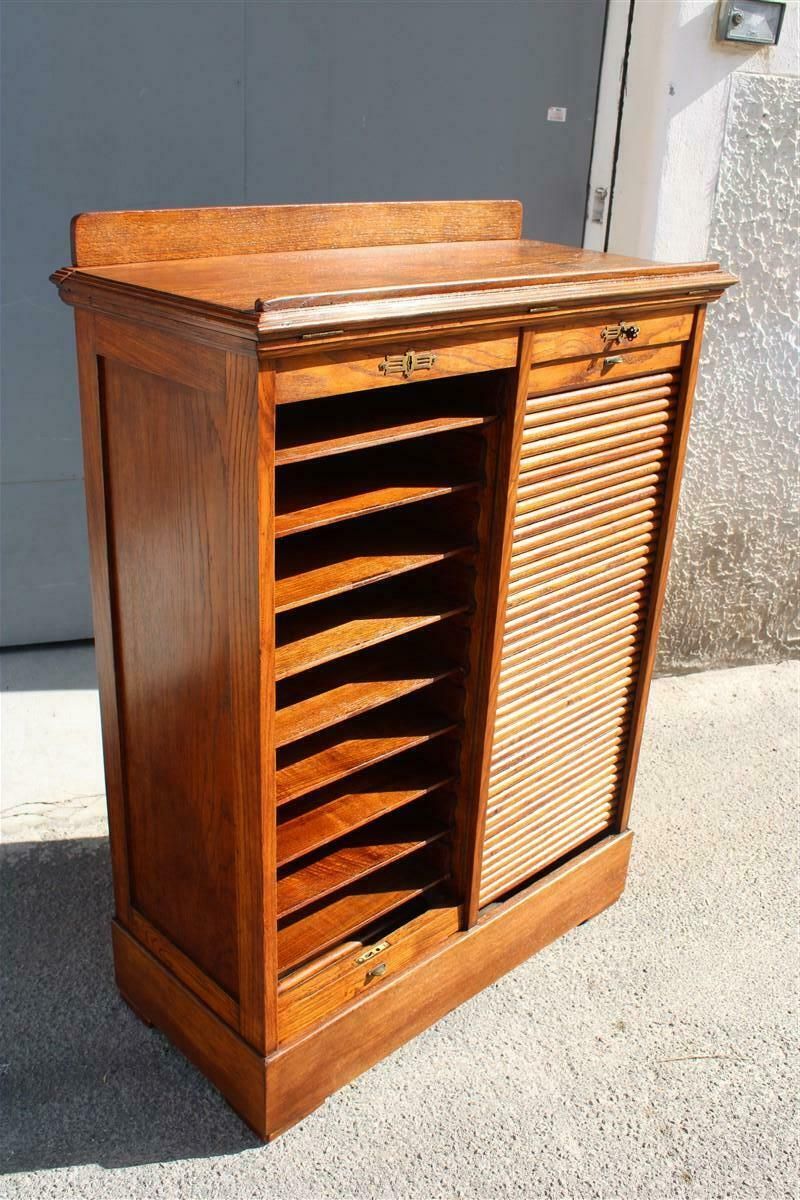 photo for sale Rare Art Nouveau Chestnut Document Cabinet 1910 Italy