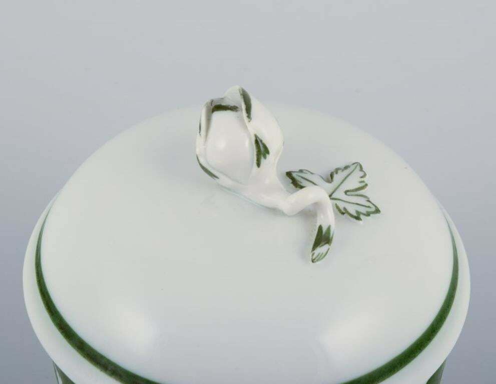 Meissen, Germany, Green Ivy Vine, Sugar Bowl And Creamer. photo 194.0